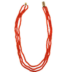 Collier en or jaune et perles de corail - Castafiore