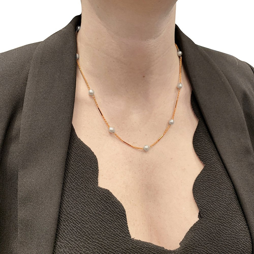 Collier en or rose et perles Akoya - Castafiore