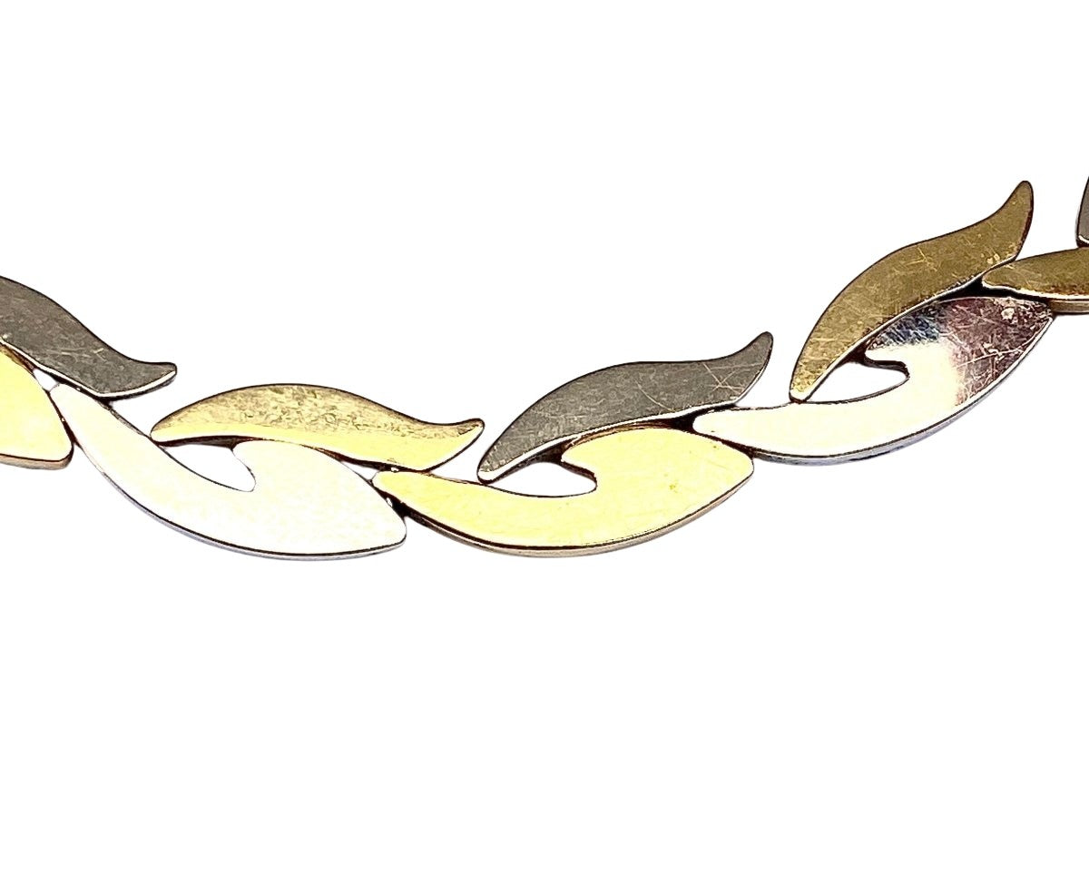 Collier et bracelet en or jaune et blanc 18 carats formant parure - Castafiore