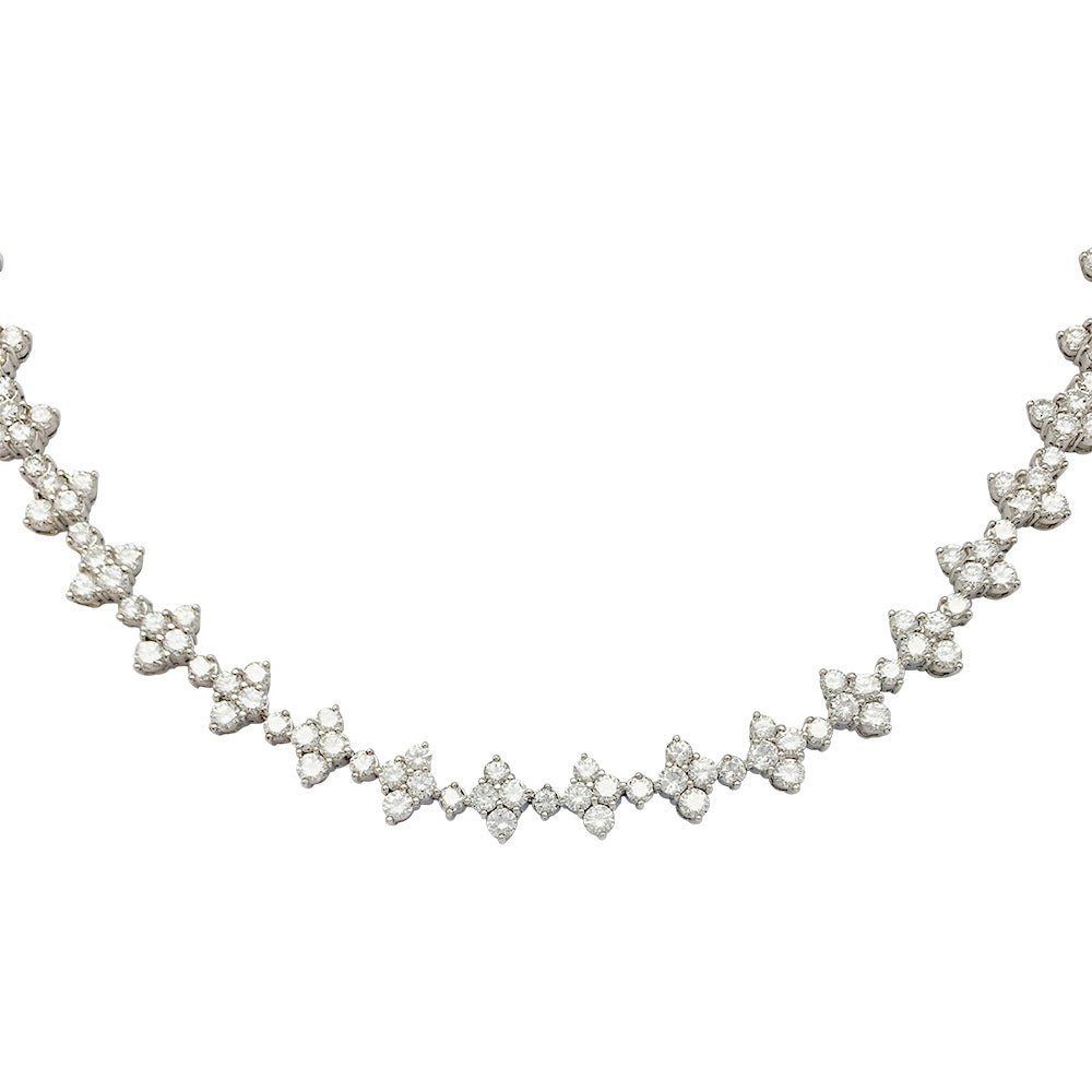 Collier fleurettes en or blanc et diamants - Castafiore