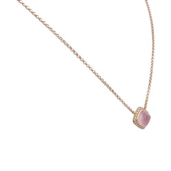 Collier FRED "Pain de sucre" en or rose, quartz rose et diamants - Castafiore