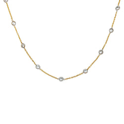 Collier gouttière en deux tons d'or serti de diamants - Castafiore