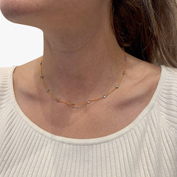 Collier gouttière en deux tons d'or serti de diamants - Castafiore