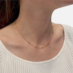 Collier gouttière en deux tons d'or serti de diamants - Castafiore