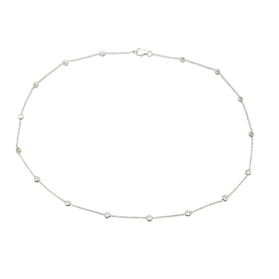 Collier gouttière en or blanc, diamants - Castafiore