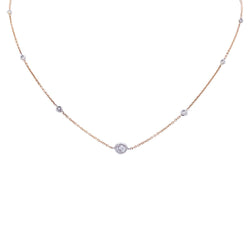Collier gouttière en or rose et blanc, diamants. - Castafiore