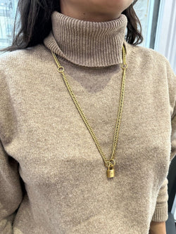 Collier HERMÈS en or jaune et cadenas - Castafiore