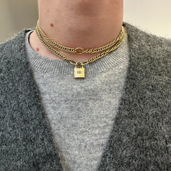 Collier HERMÈS en or jaune et cadenas - Castafiore