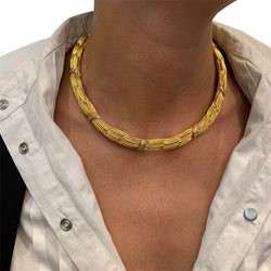 Collier Lalaounis "Epis" en or jaune et diamants - Castafiore