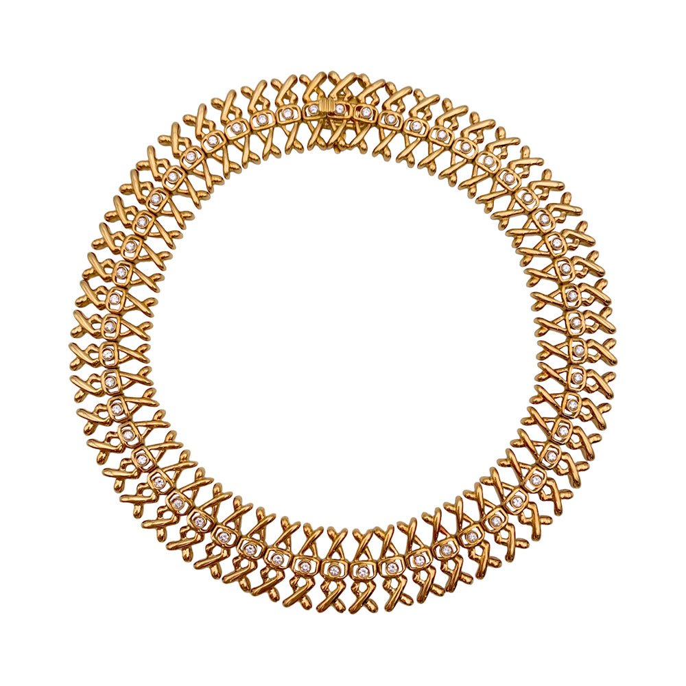Collier Lalaounis, or jaune, diamants - Castafiore