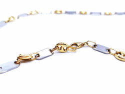 Collier Maille alternée grain de café en 2 ors - Castafiore