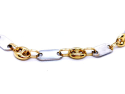 Collier Maille alternée grain de café en 2 ors - Castafiore