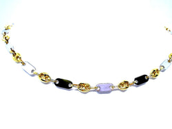 Collier Maille alternée grain de café en 2 ors - Castafiore