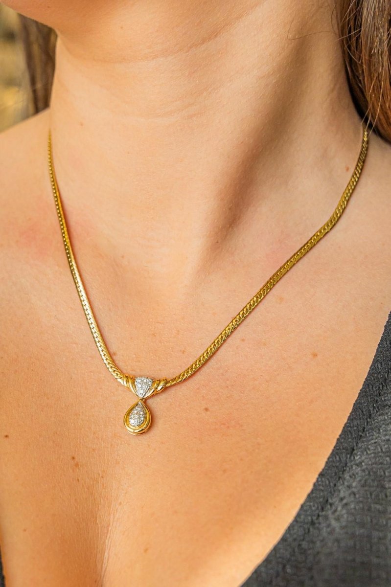 Collier Maille anglaise Or jaune Diamant - Castafiore