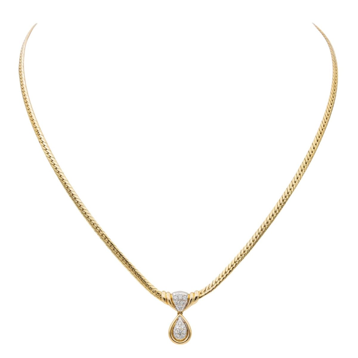 Collier Maille anglaise Or jaune Diamant - Castafiore