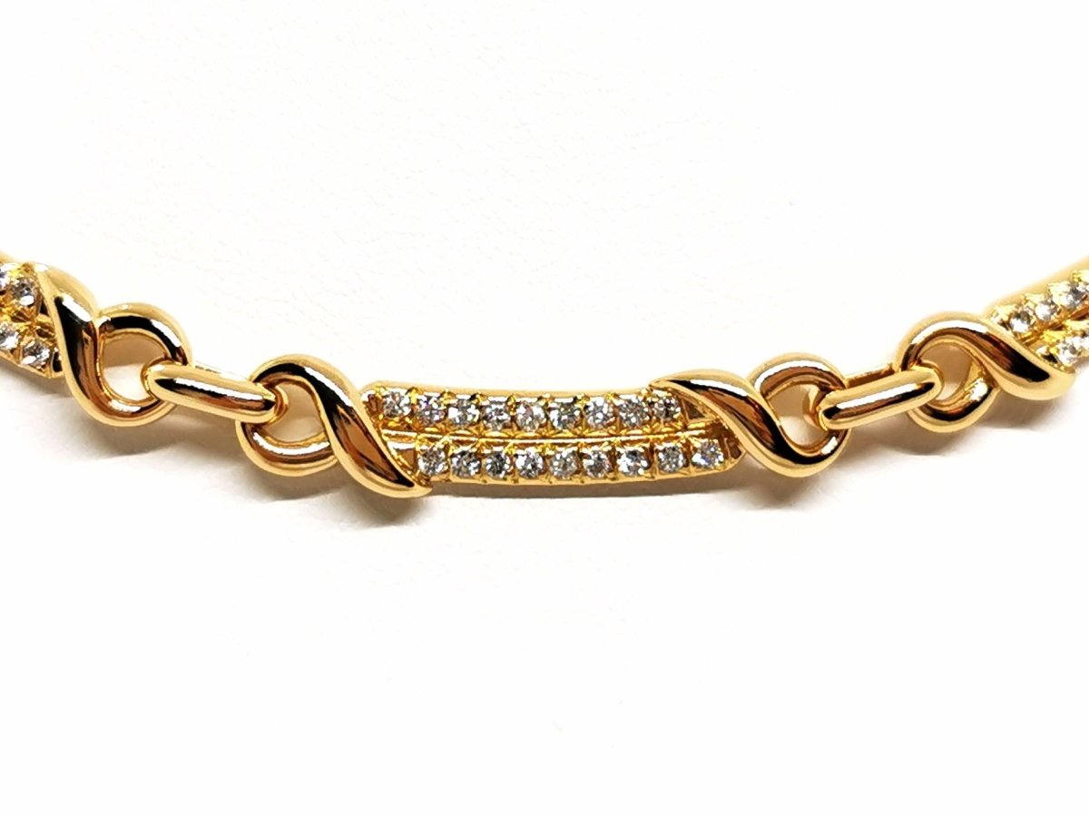 Collier Maille articulée en or jaune pavé diamants - Castafiore
