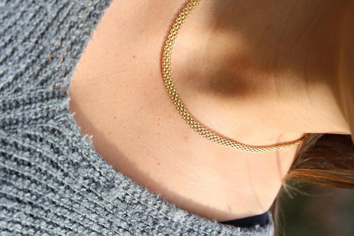 Collier Maille en chute en or jaune - Castafiore