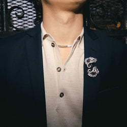 Collier Maille gourmette DIOR en or blanc et diamants - Castafiore