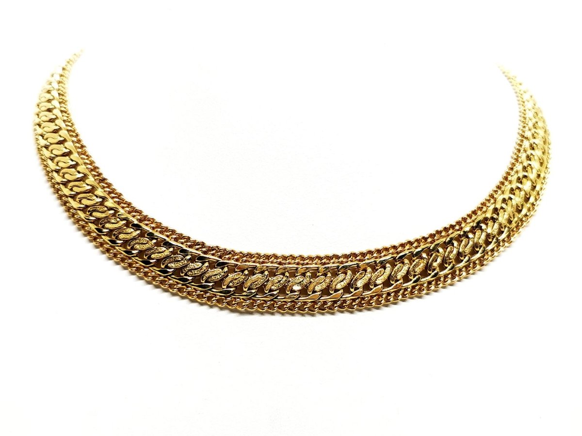 Collier Maille gourmette double en or jaune - Castafiore