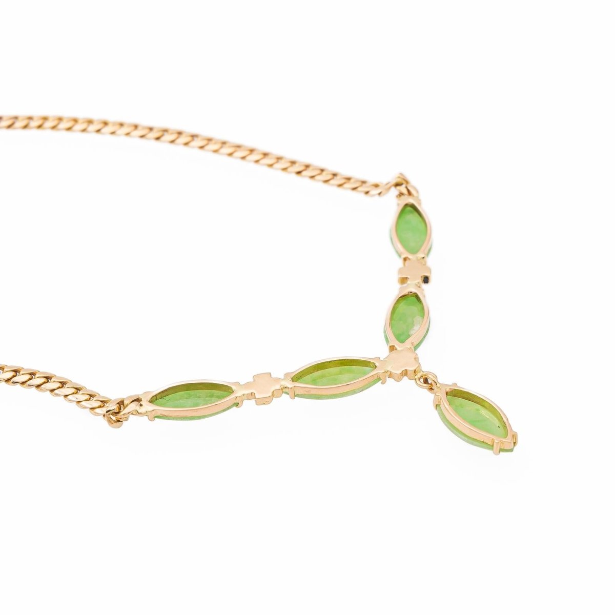 Collier Maille gourmette Or jaune Jade Jadéite - Castafiore