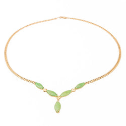 Collier Maille gourmette Or jaune Jade Jadéite - Castafiore