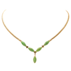 Collier Maille gourmette Or jaune Jade Jadéite - Castafiore