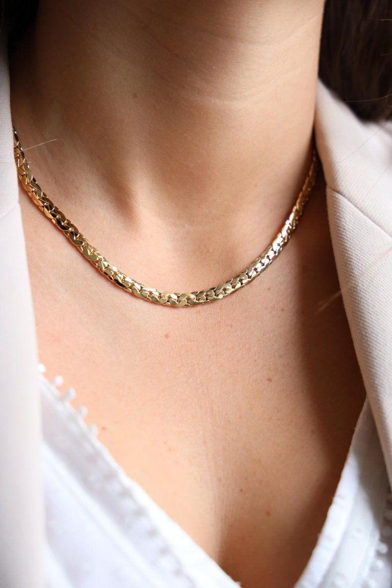 Collier Maille haricot en or jaune et diamant - Castafiore