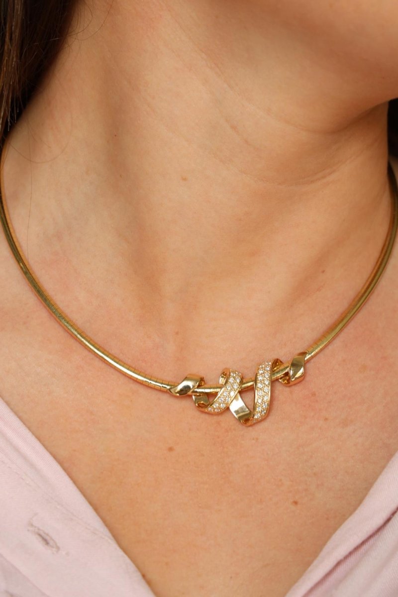 Collier Maille oméga Or jaune Diamant - Castafiore