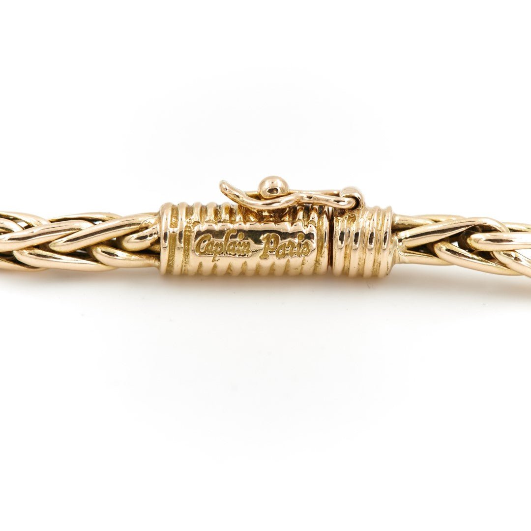 Collier Maille palmier CAPLAIN SAINT ANDRÉ, or jaune et saphir - Castafiore