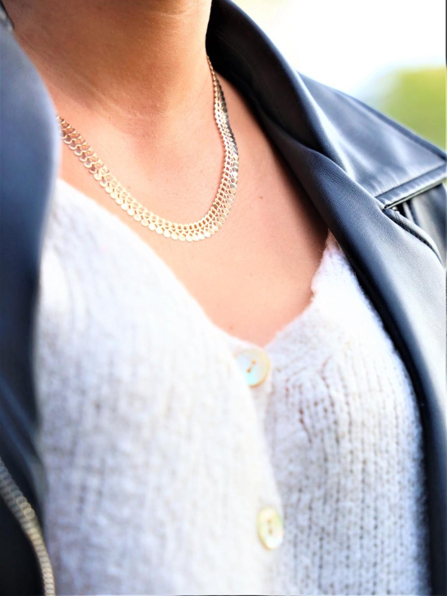 Collier maille pampilles en or jaune - Castafiore