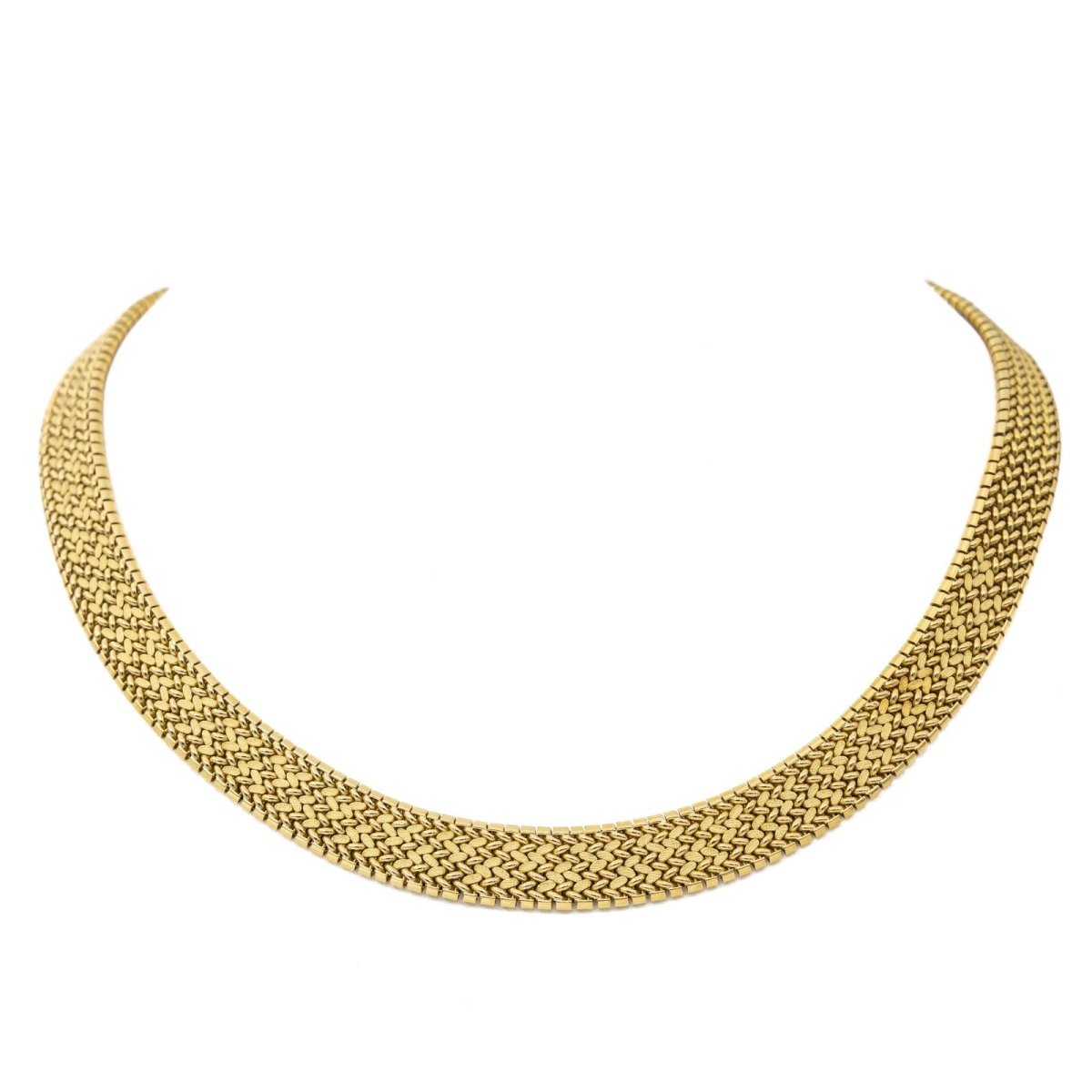 YELLOW GOLD SNAKE MESH NECKLACE