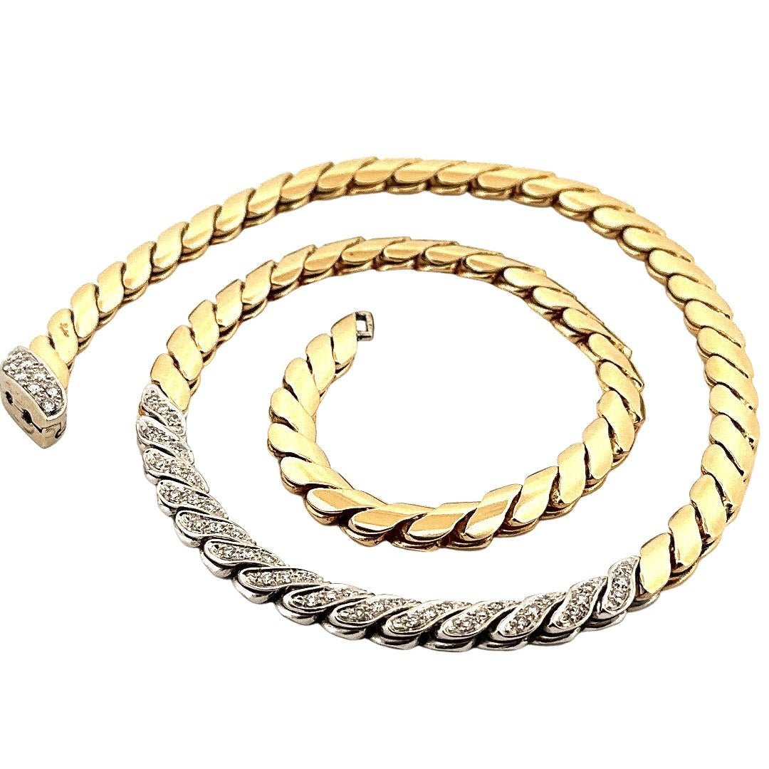 Collier Maille POMELLATO en or jaune, or blanc et diamants - Castafiore