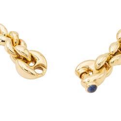 Collier Maille souple CAPLAIN SAINT-ANDRÉ en or jaune et saphir - Castafiore