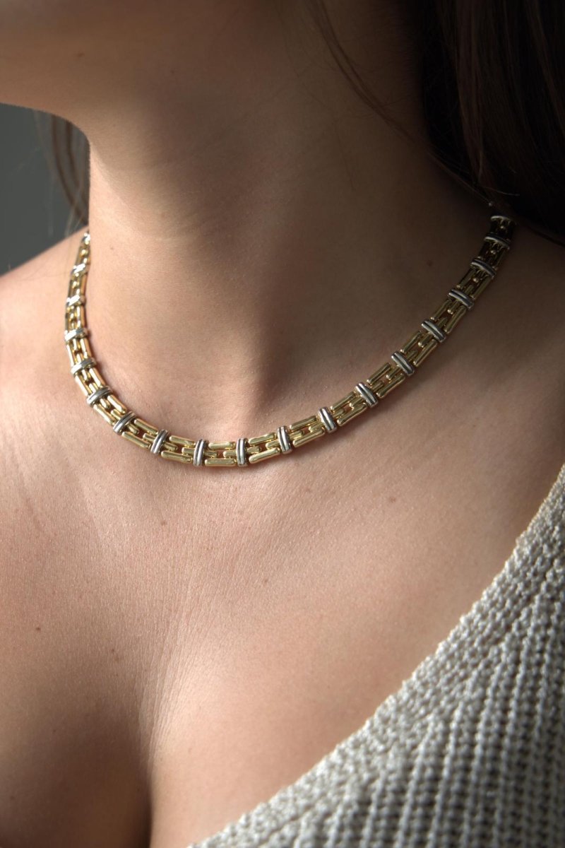 Collier Maille souple CHIMENTO en or jaune et or blanc - Castafiore