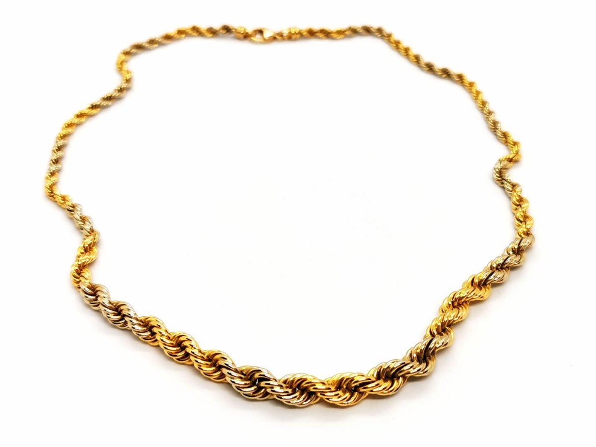 Collier Maille torsadée en 2 ors - Castafiore