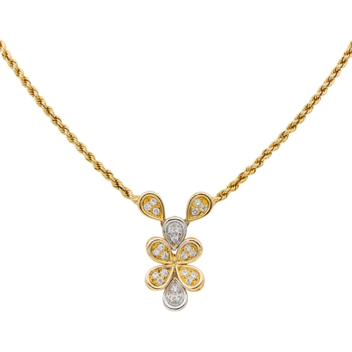 Collier Maille torsadée Or jaune Diamant - Castafiore