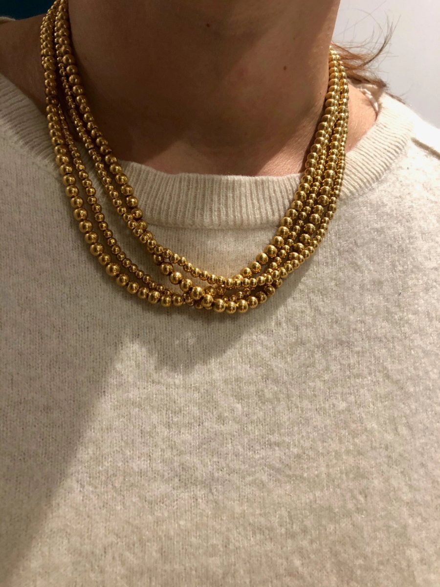 Collier Marseillais or jaune 4 rangs - Castafiore