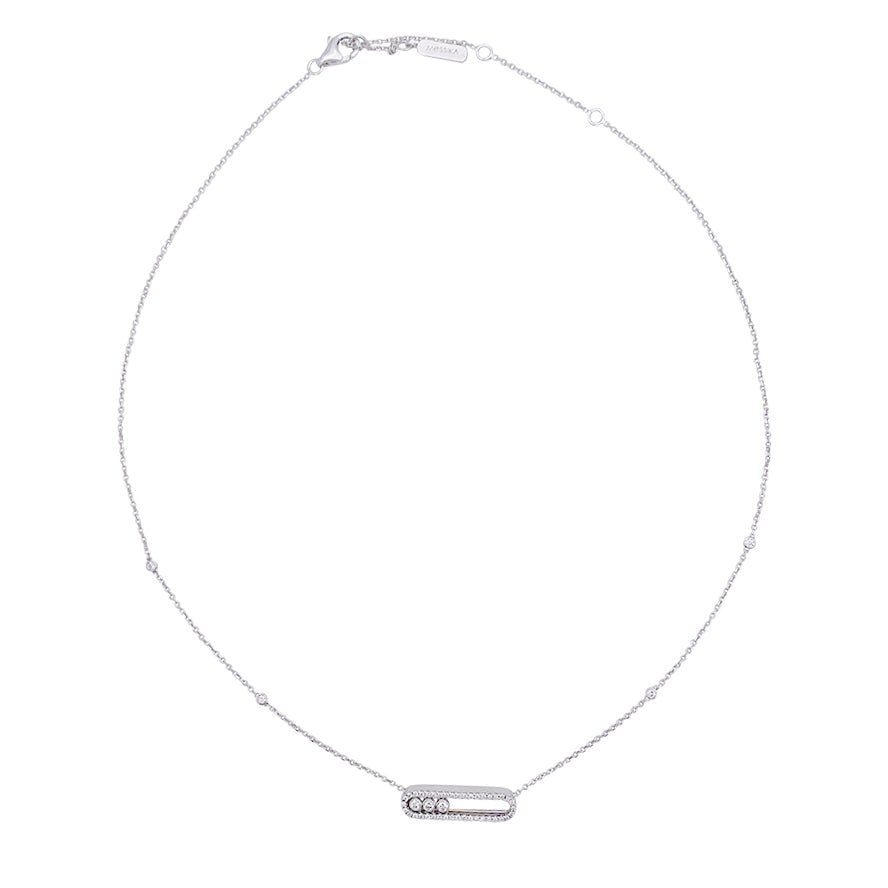 Collier Messika, "Baby Move Pavé", or blanc diamants. - Castafiore
