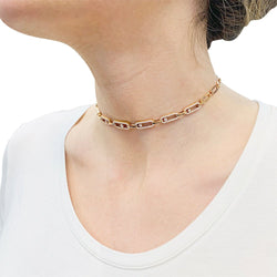 Collier MESSIKA “Choker Move Link Multi”, or rose et diamants - Castafiore