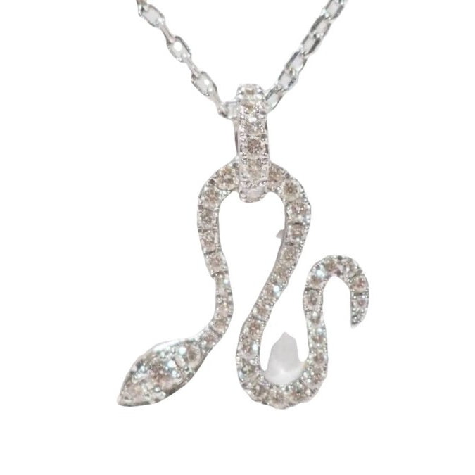 Collier Messika "Snake" en or blanc et diamants - Castafiore