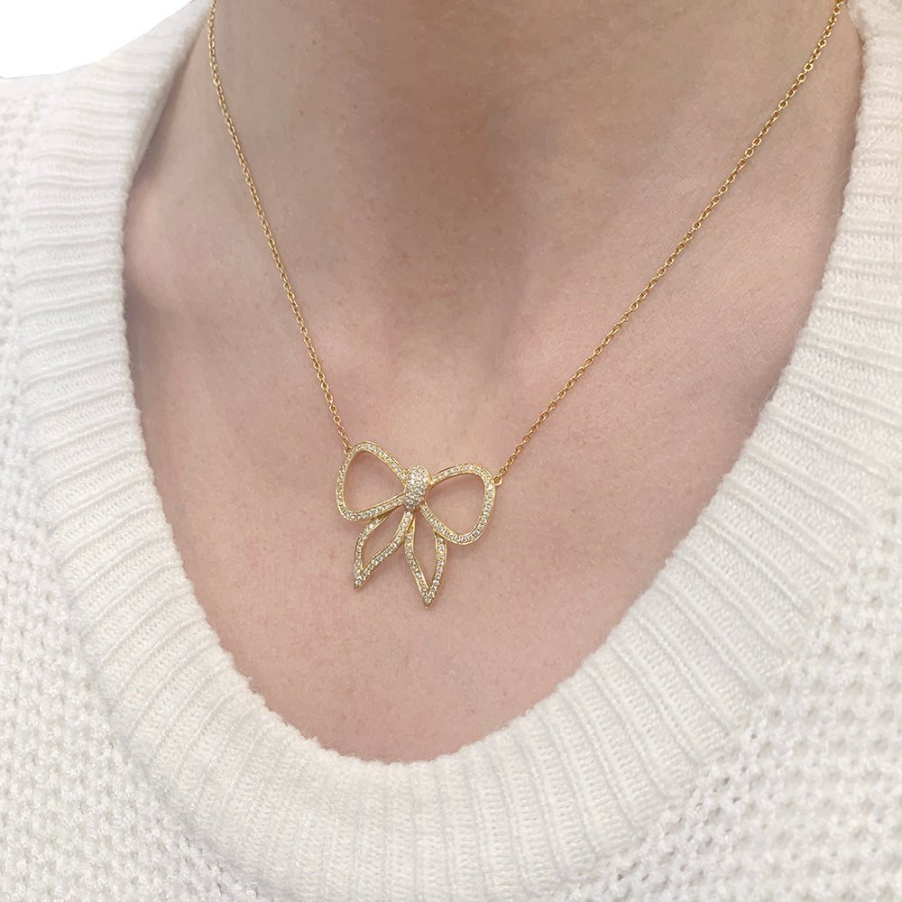 Collier Morganne Bello, "Noeud", or jaune, diamants - Castafiore