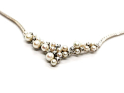 Collier Motif perles et diamants en or blanc - Castafiore