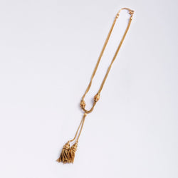 Collier Négligé à pompons en or jaune et émail noir - Castafiore