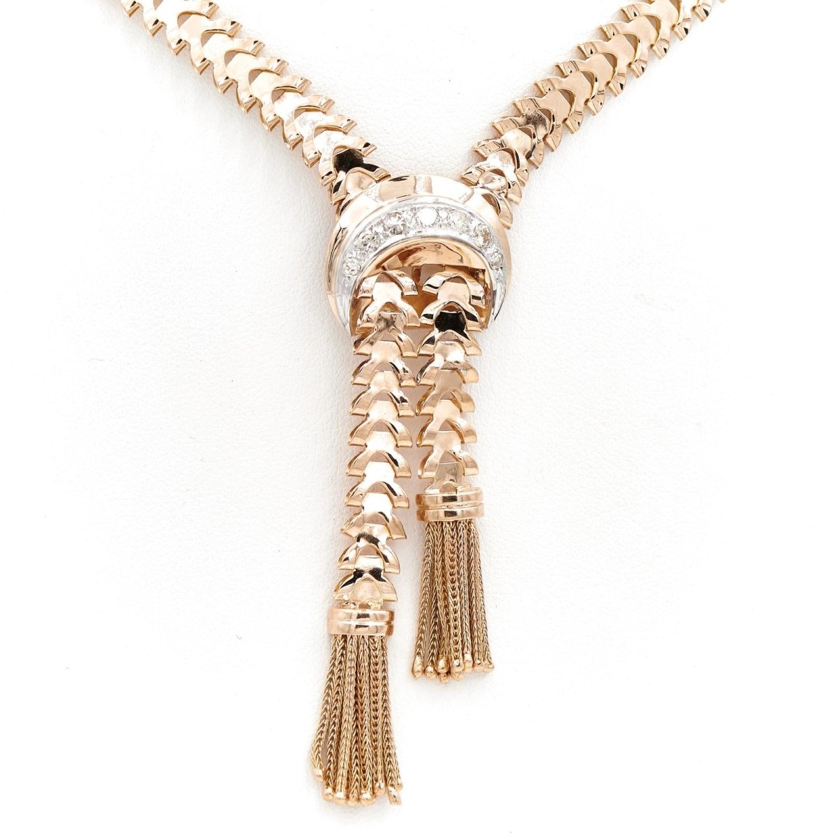 Collier Négligé en or rose et diamants - Castafiore