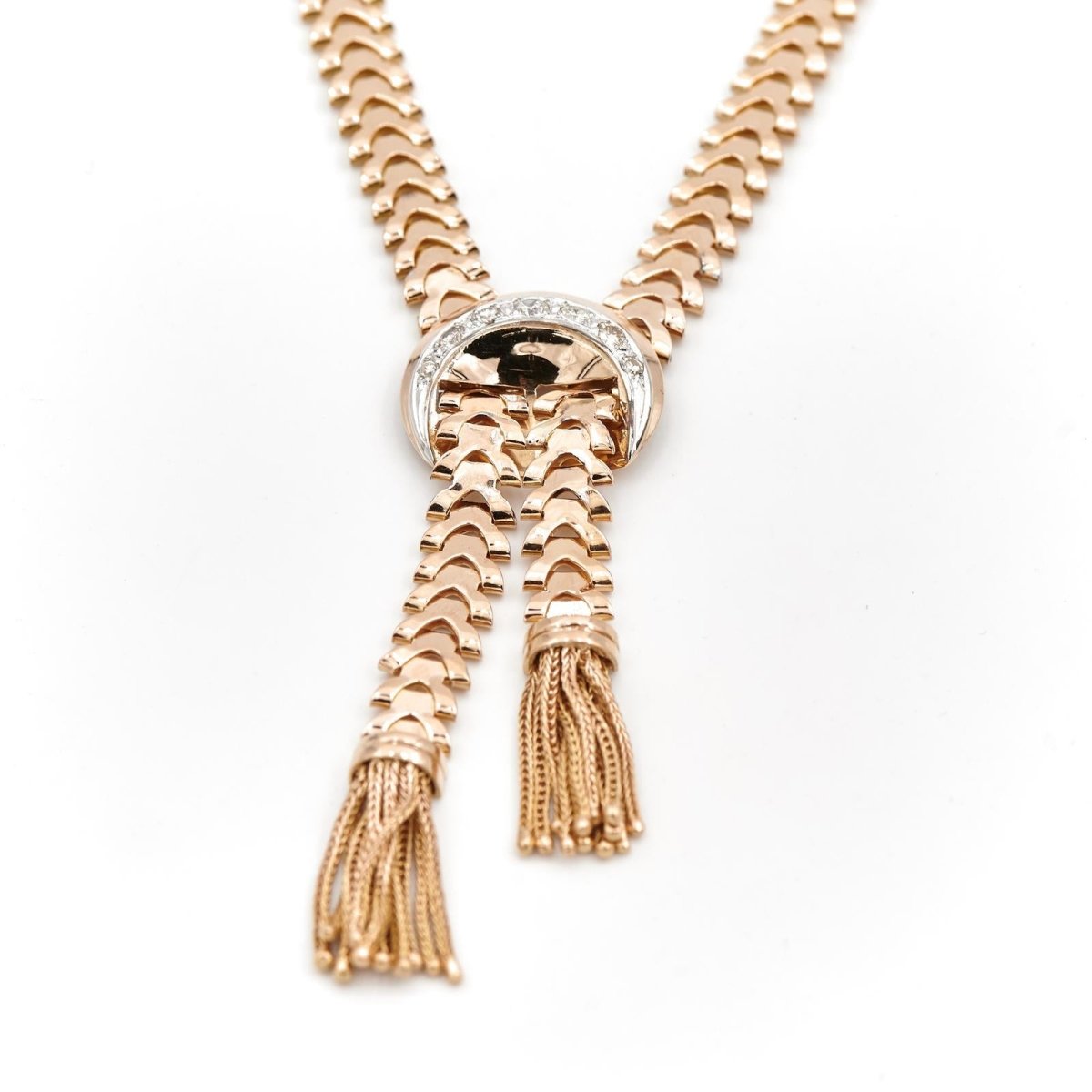 Collier Négligé en or rose et diamants - Castafiore