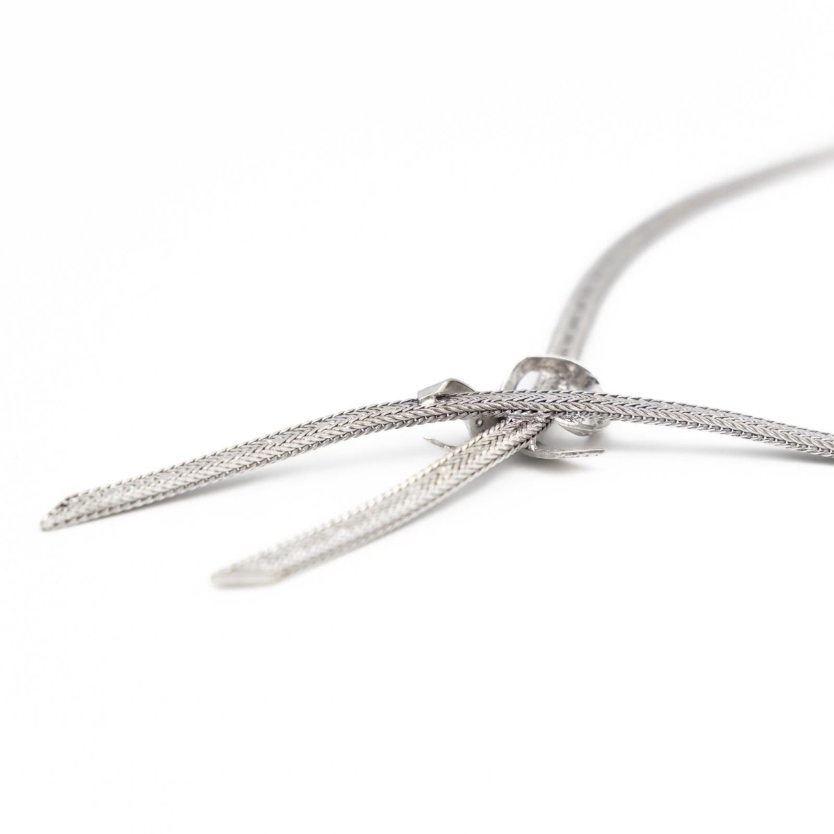 Collier Négligé ruban en or blanc - Castafiore