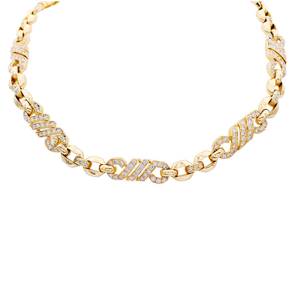Collier or jaune, diamants. - Castafiore