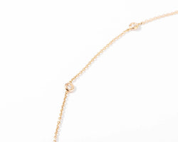 Collier or jaune intercalé de diamant sur maille forçat - Castafiore