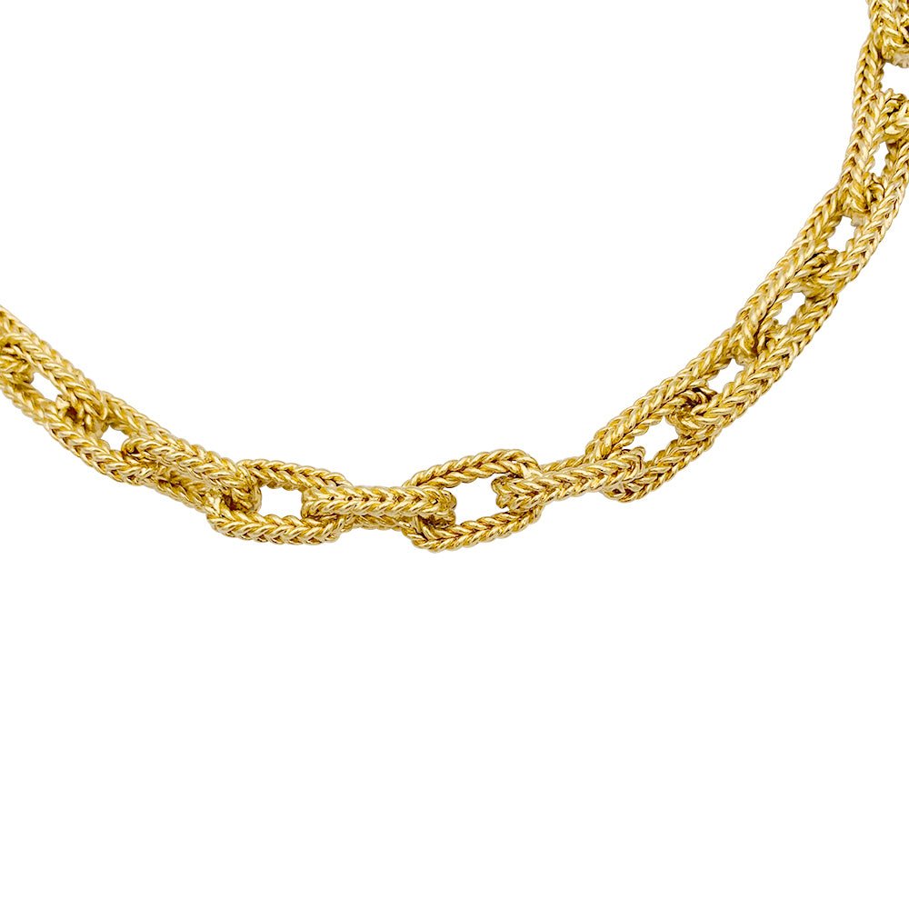 Collier or jaune, maille marine. - Castafiore