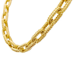 Collier or jaune, maille marine. - Castafiore